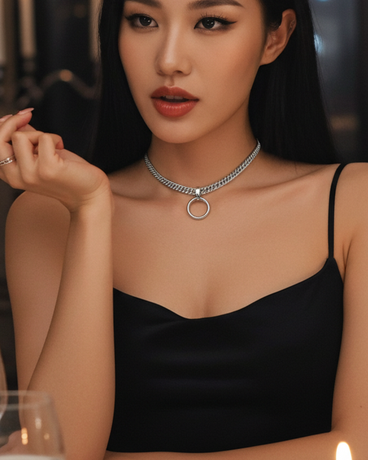 Steel Day Collar – Double Curb Chain | Refined | Optional Locking Clasp