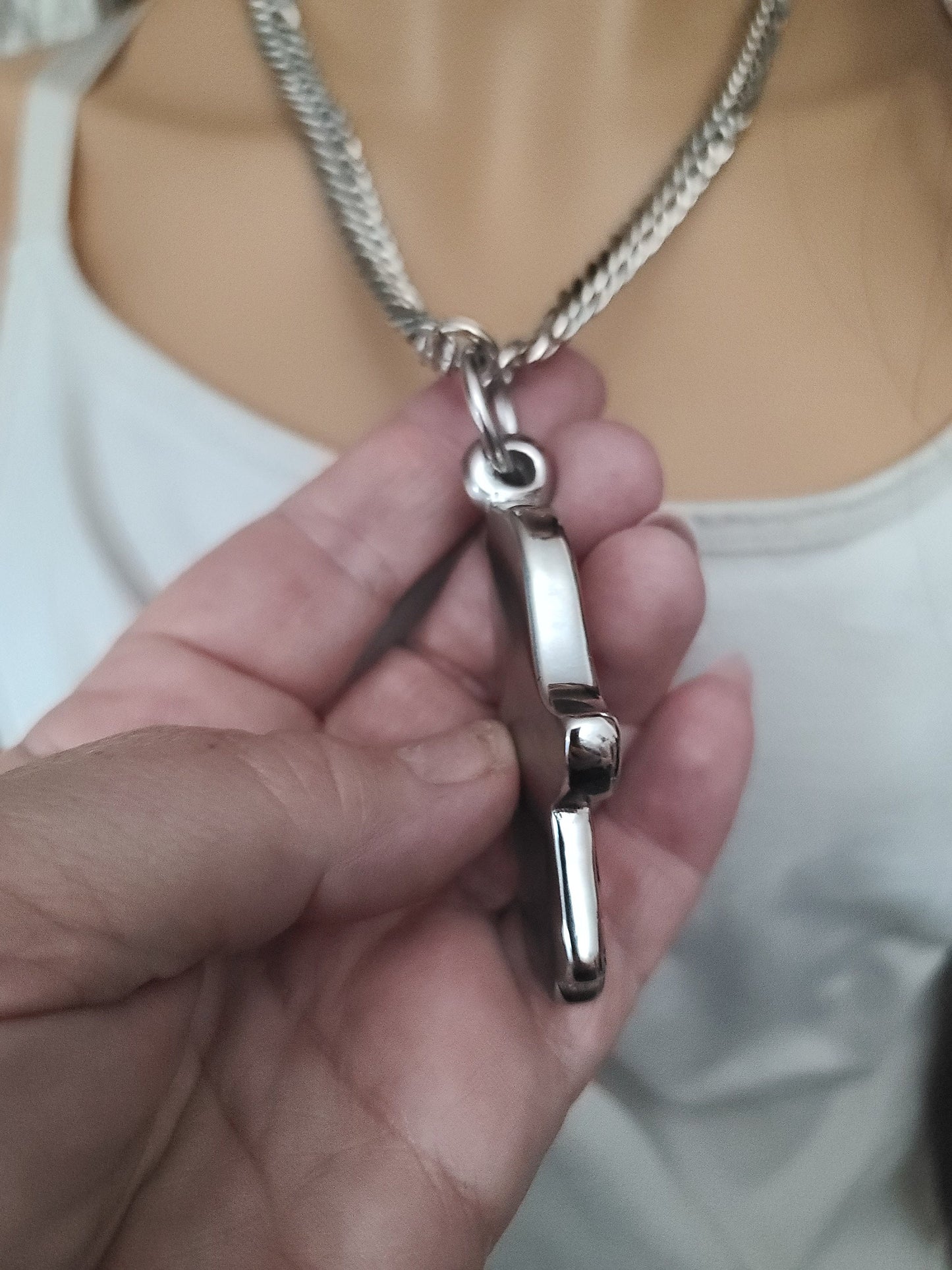 Steel Hamsa Hand Buddhist Zen Yoga Layered Wrap Statement Necklace | A handmade Thick Chunky Chain Statement Necklace gift for her