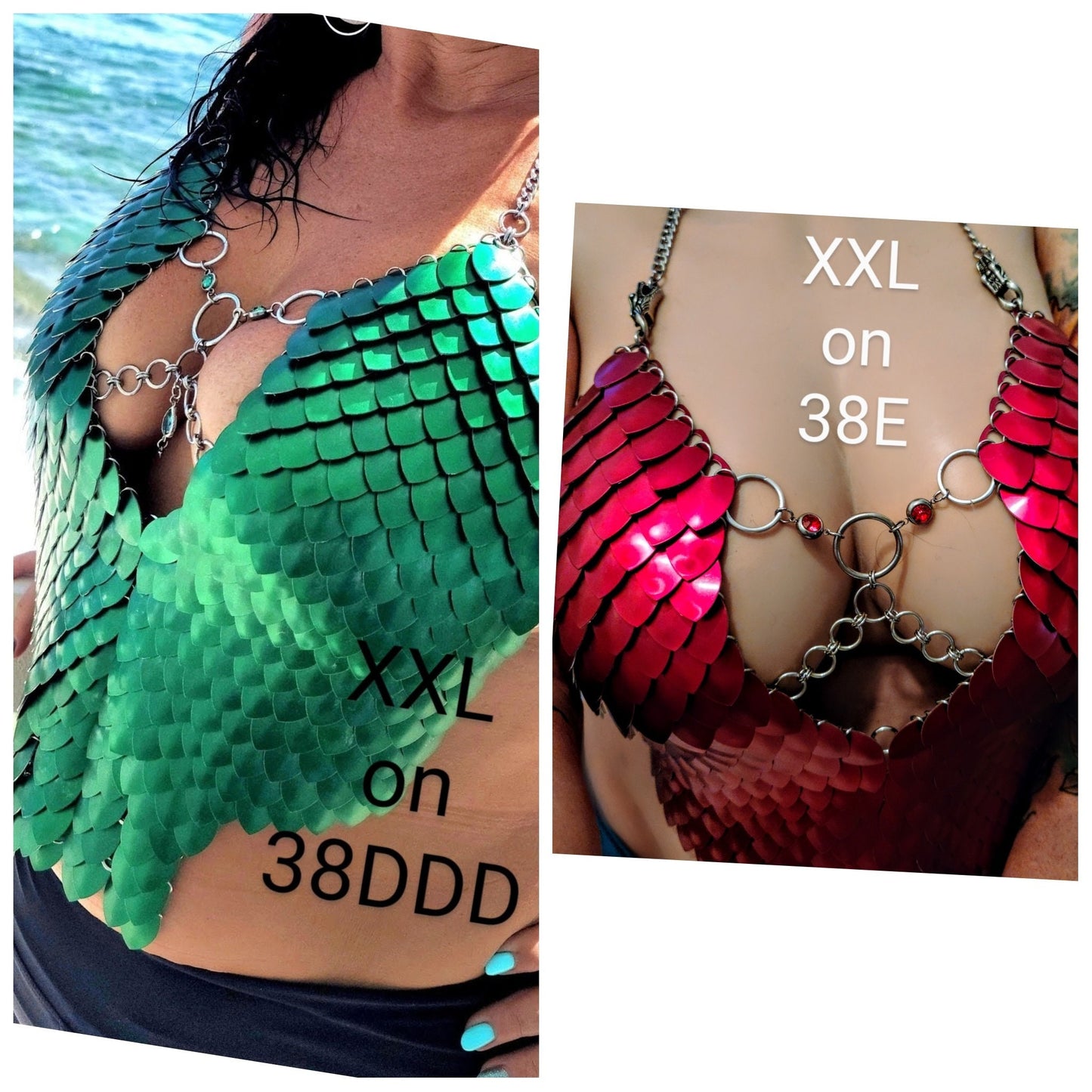 Metal Red Breastplate Corset Armor, Fantasy Scalemail Dragon Scale Womens Armor, Royal Fae Gala Fairytale Costume, Viking, Fairy Cosplay