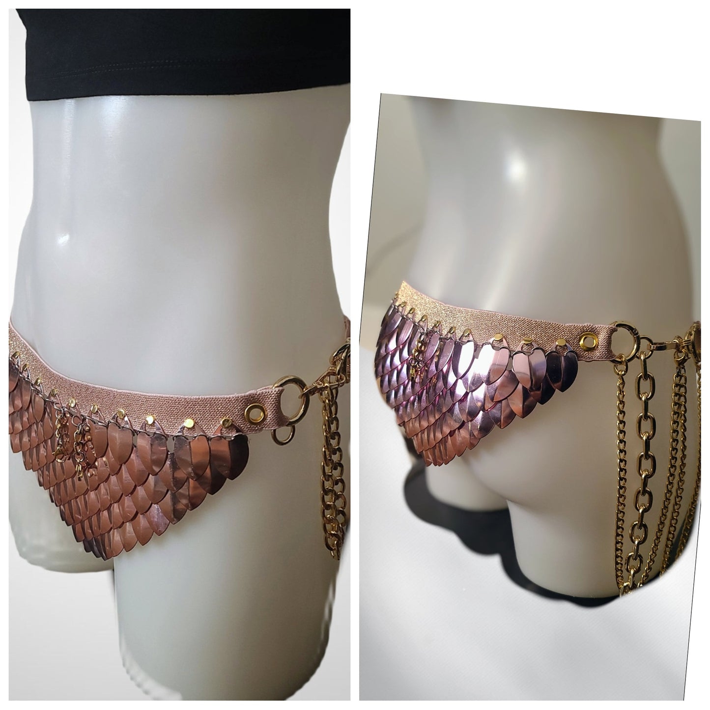 Metal Pink Shoulder Armor, Fantasy Scalemail Dragon Scale Womens Armor, Royal Fae Gala Fairytale Costume, Viking, Fairy Cosplay, Bookish