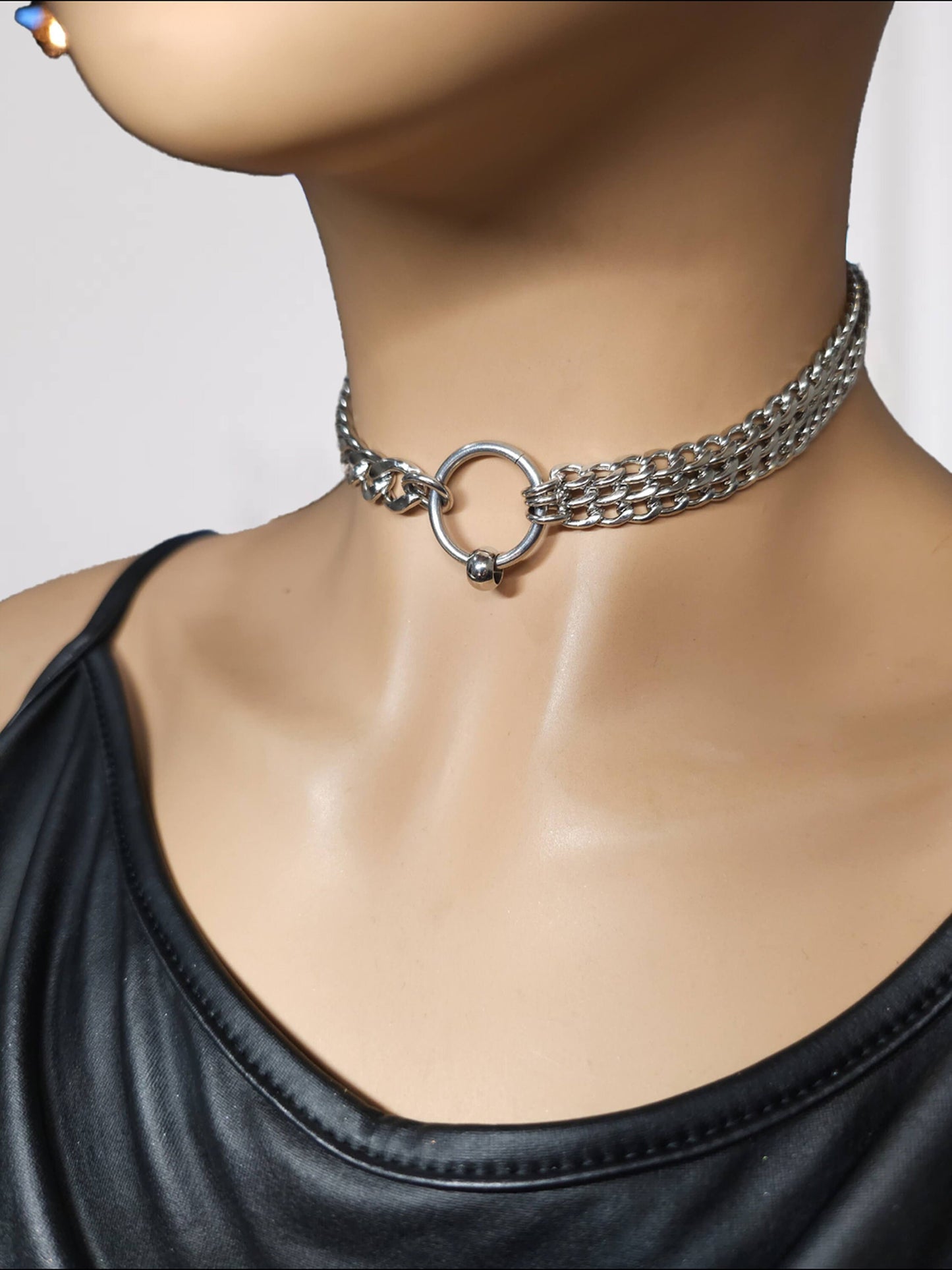 Steel Gothic Punk Collar Choker Day Collar - Handmade Alt Goth Jewelry, Submissive Day Collar, 24-7, Gift for Her