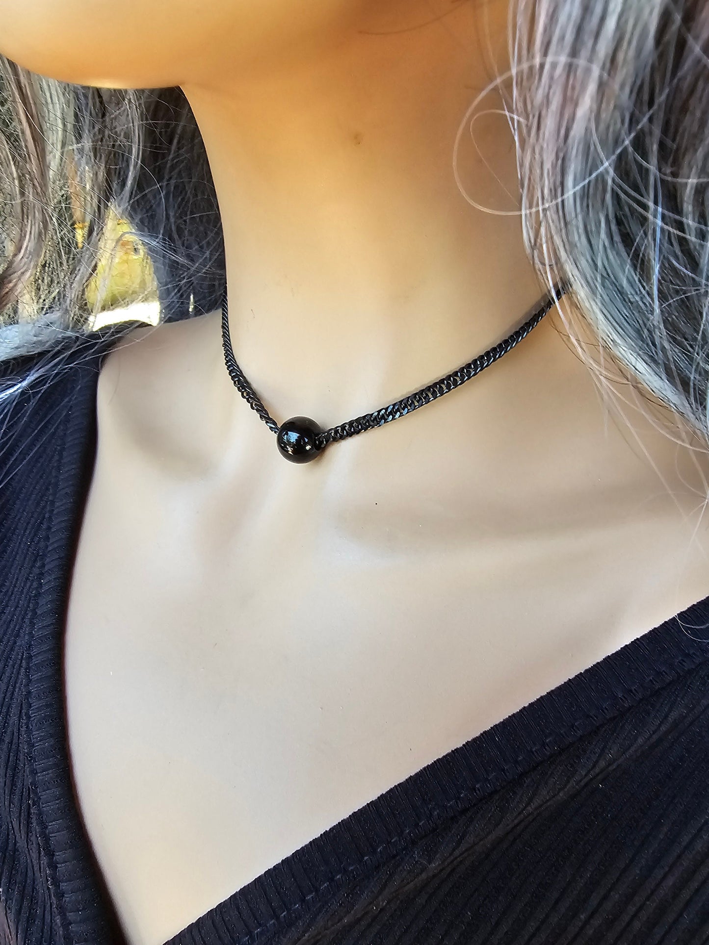 Black Steel Gothic Punk Choker Necklace with star pendant | Dark Academia Aesthetic handmade jewelry gift for her, Punk and Goth style
