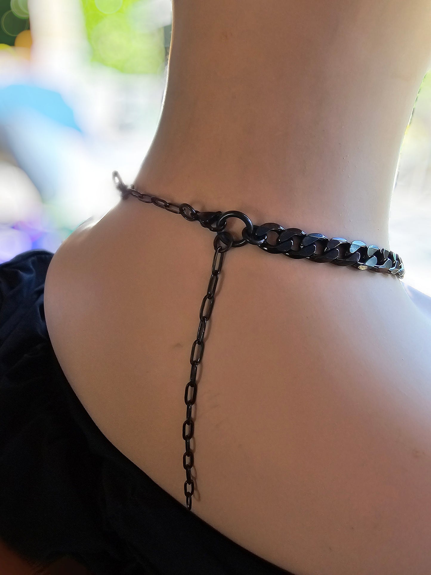 Black Steel Goth Grunge Choker Necklace with Spear | Dark Academia Aesthetic statement handmade jewelry gift for her, Punk and Gothic