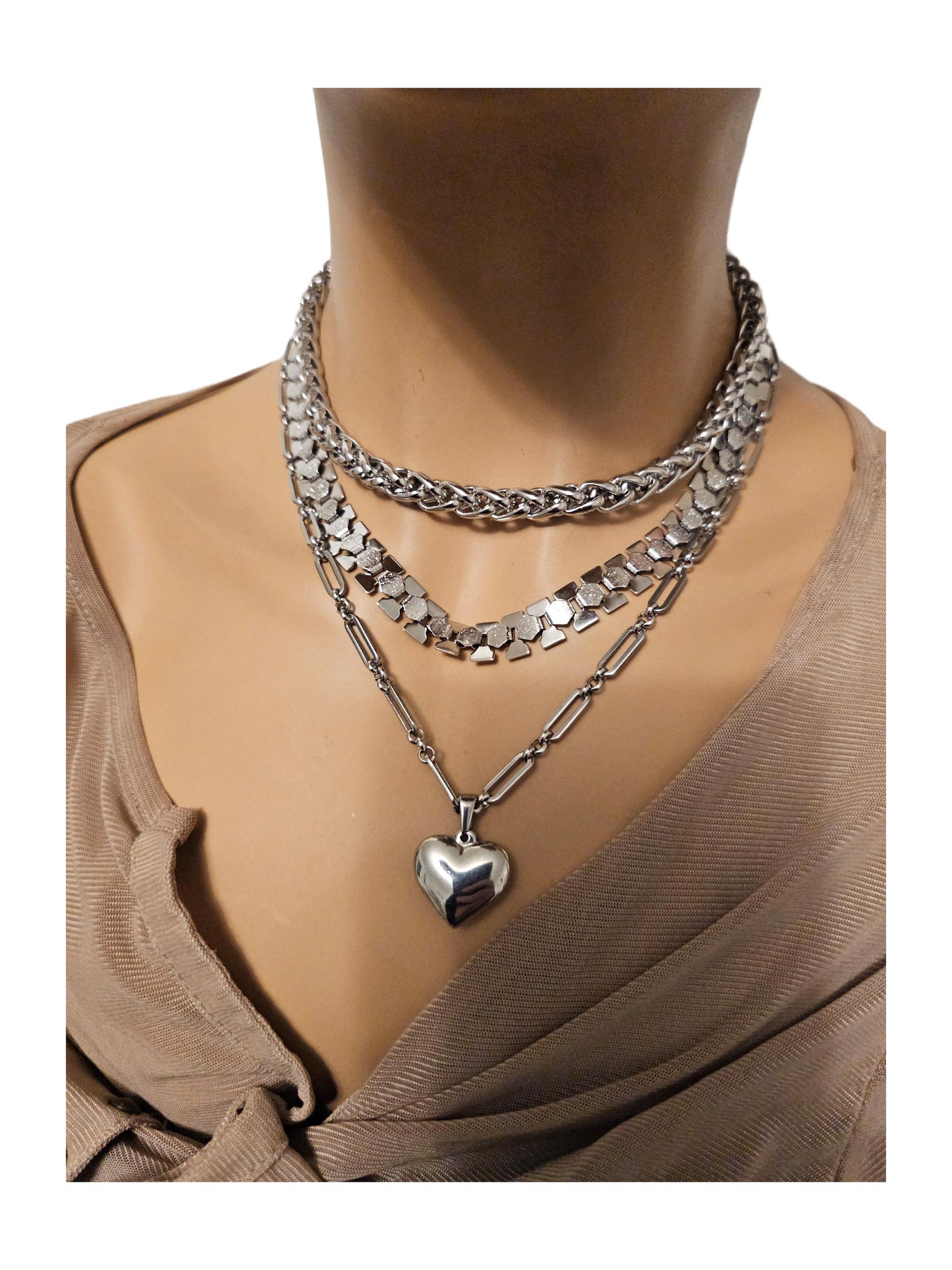 Goth Cross Chainmail Chunky Punk Choker Collar Necklace - Alt Dark Academia Aesthetic, Edgy Grunge Jewelry