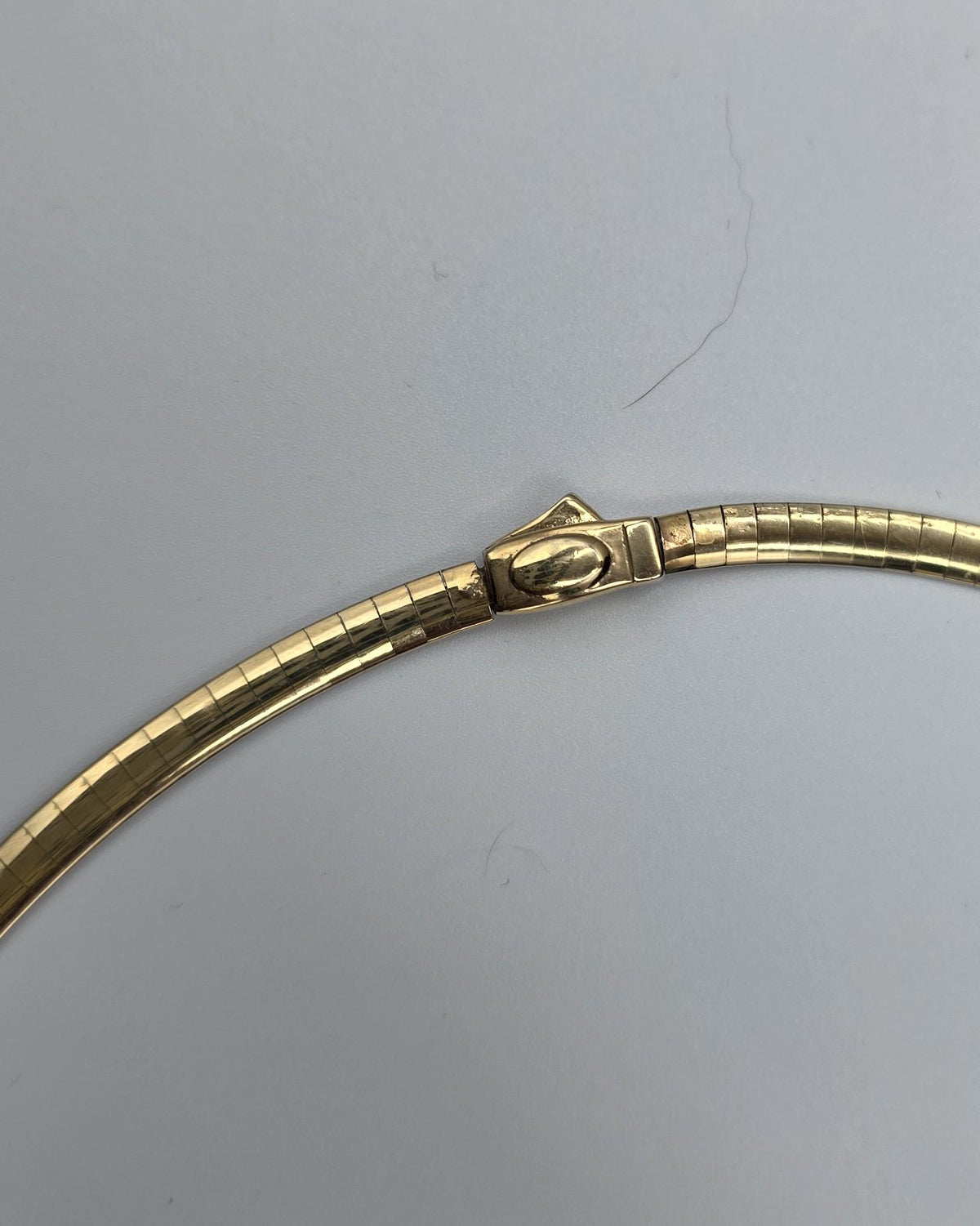 Reversible Sterling Silver & Gold Vermeil Omega Collar Necklace – 4mm Dual-Tone O-Ring Day Collar