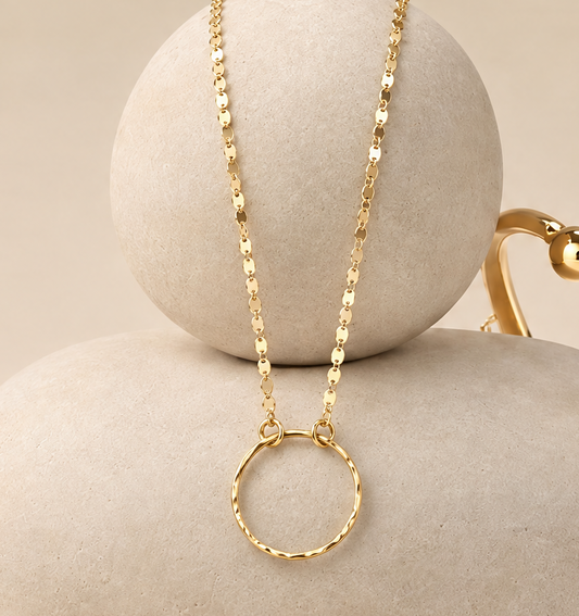 Solid 10K Gold Eternity Day Collar Necklace | Minimalist Luxury Collar | Fine Gold Jewelry