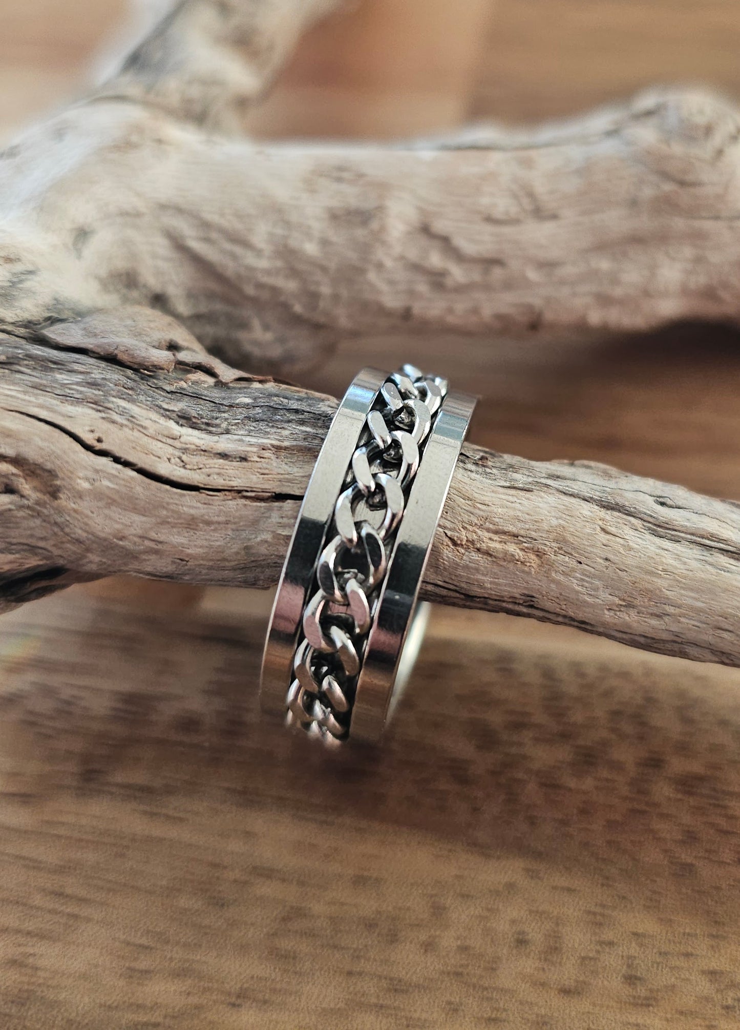 Runenstein Kettenring - Edelstahl