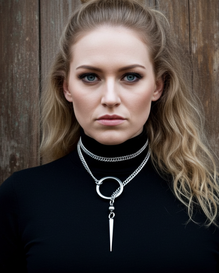 Slip Chain Spike Intimate Day Collar Choker - Lifestyle Couples Jewelry