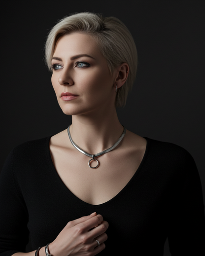 Collier ras du cou discret de jour avec possibilité de fermoir à verrouillage permanent