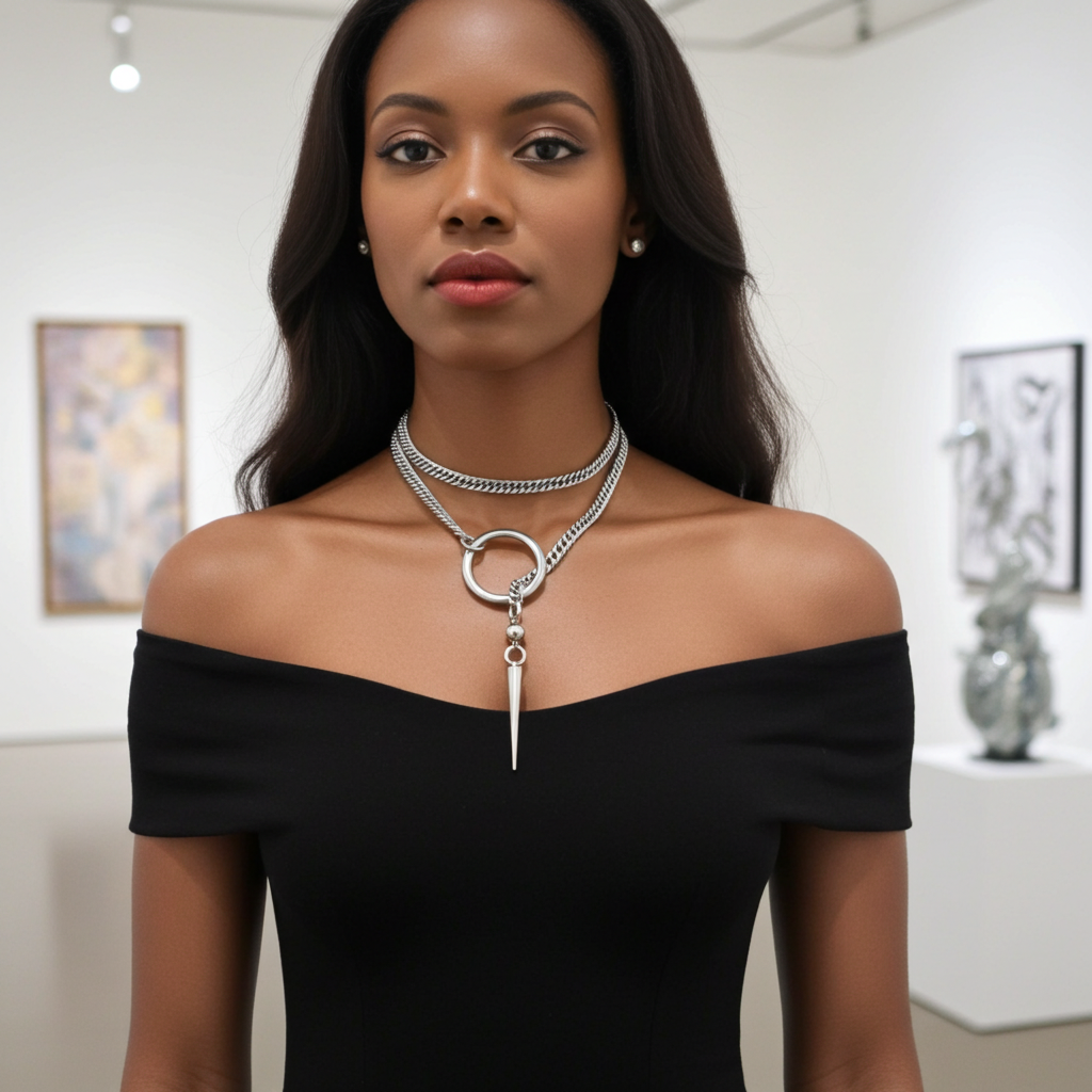 Slip Chain Spike Intimate Day Collar Choker - Lifestyle Couples Jewelry