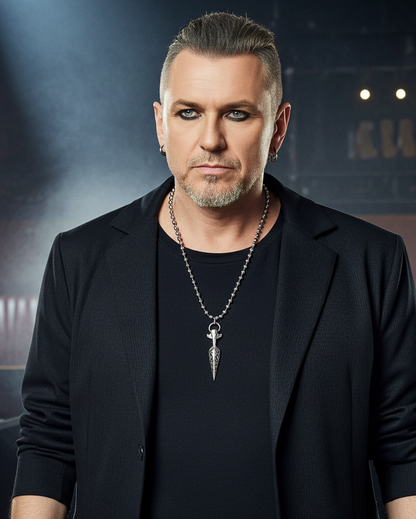 Herren Stahl nordischen Wikinger Odin Speer Gothic Punk Grunge Halskette