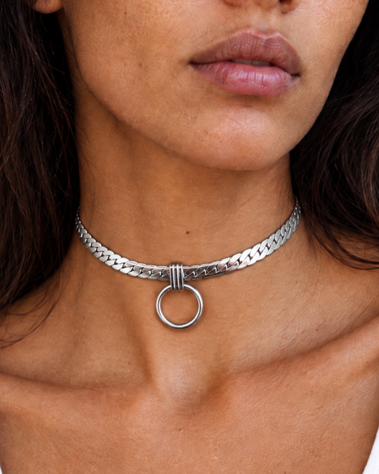 Chunky Steel O-Ring Day Collar | 7mm Locking Necklace