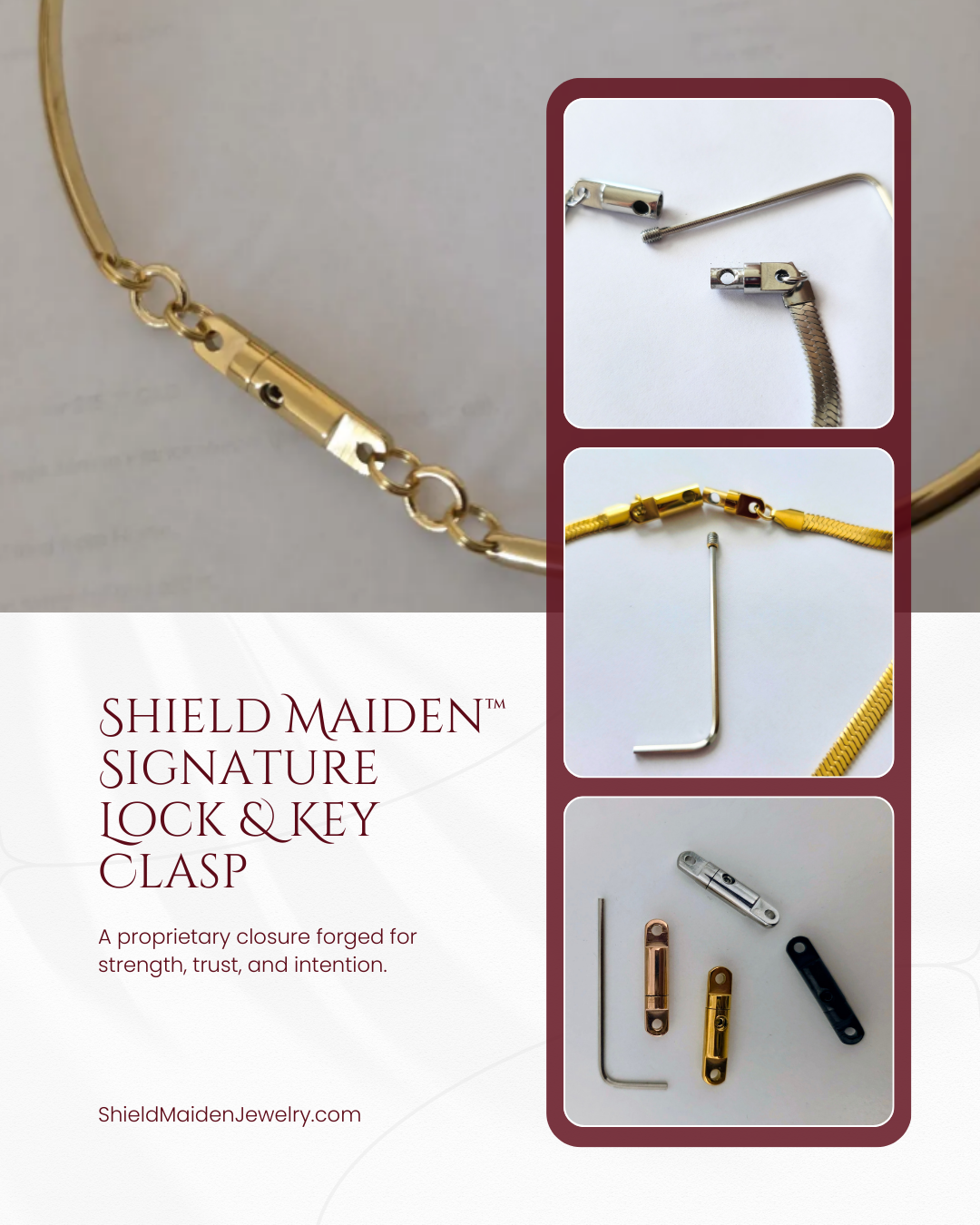 Gold Discreet Day Collar Choker Submissive Necklace with Permanent Locking Option