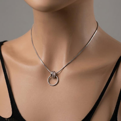 Minimalist Steel Dainty 24/7 Day Collar Snake Chain Necklace, Permanent Locking Options | Couples Devotion jewelry
