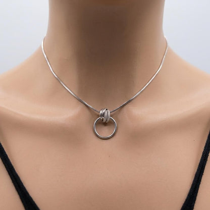 Minimalist Steel Dainty 24/7 Day Collar Snake Chain Necklace, Permanent Locking Options | Couples Devotion jewelry