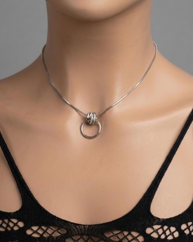 Minimalist Steel Dainty 24/7 Day Collar Snake Chain Necklace, Permanent Locking Options | Couples Devotion jewelry