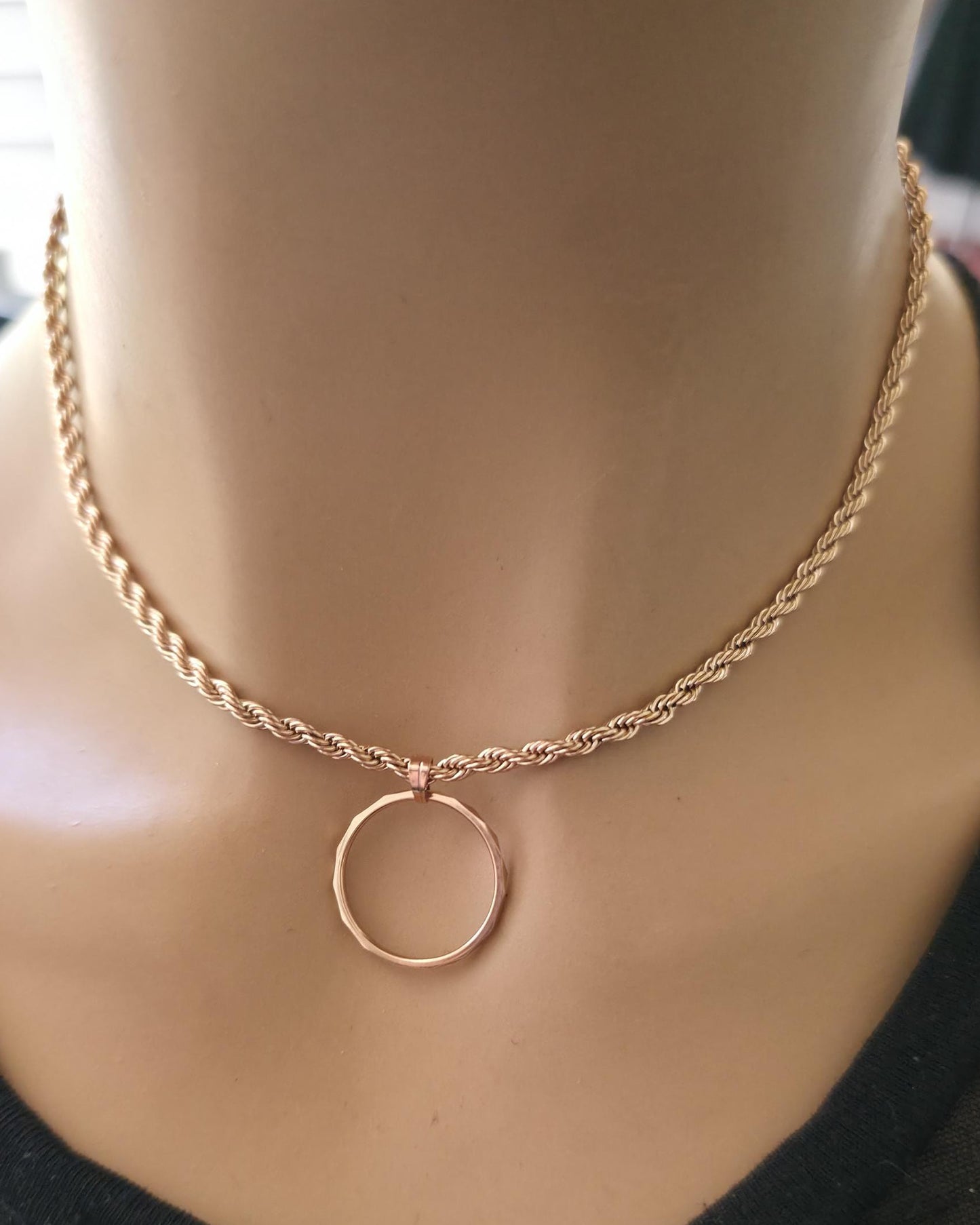 Rose Gold Day Collar Choker Necklace, Locking Clasp Option, Jewelry for Couples
