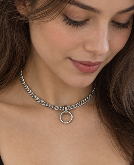 Steel Day Collar – Double Curb Chain | Refined | Optional Locking Clasp