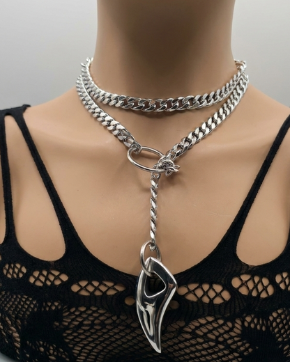 Steel Tusk Strong and Durable Slip Chain Lariat Wrap Necklace - 41 Inches