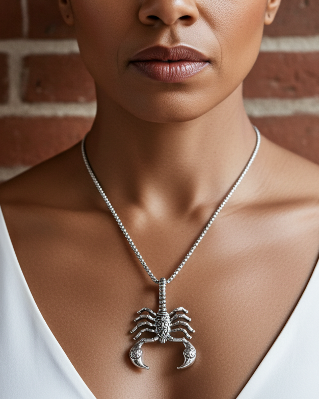 Skorpion Skorpion Stahl Edgy Herren oder Damen Chunky Punk Ästhetische Anhänger Halskette