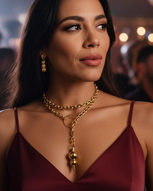 Gold Chunky Luxury Slip Chain Intimate Lifestyle Couples Necklace