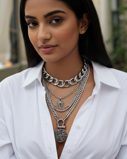 Lagertha: set di collane vichinghe norrene con scudo a strati