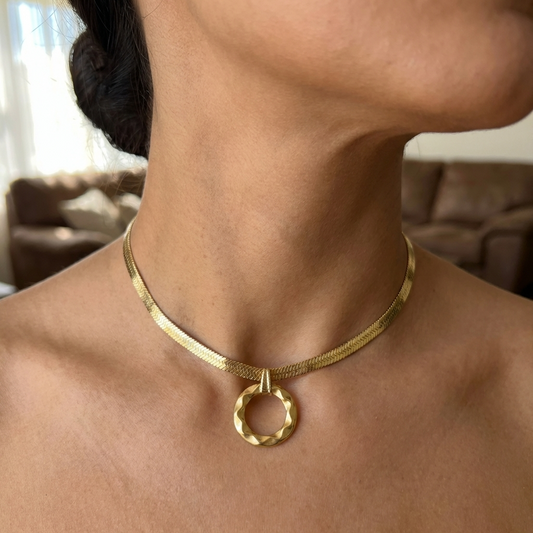 Day Collar – Herringbone Chain | Everyday | Optional Locking Clasp