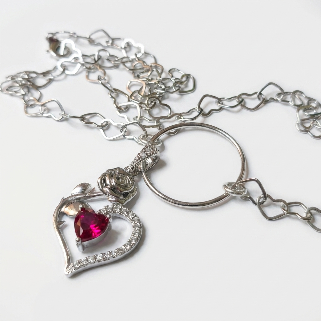 Sterling Silver Day Collar – Heart | Elegant | Optional Locking Clasp