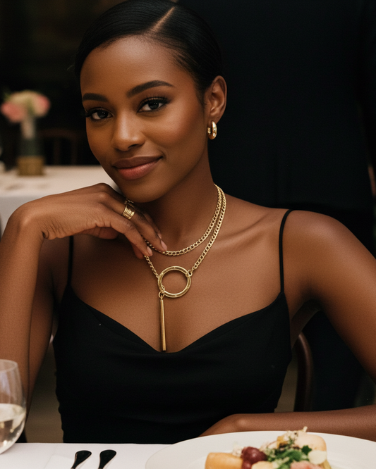 Slip Chain Diskreter Tag Kragen Lariat Wrap Bar Anhänger Halskette | Intime Lifestyle-Schmuck