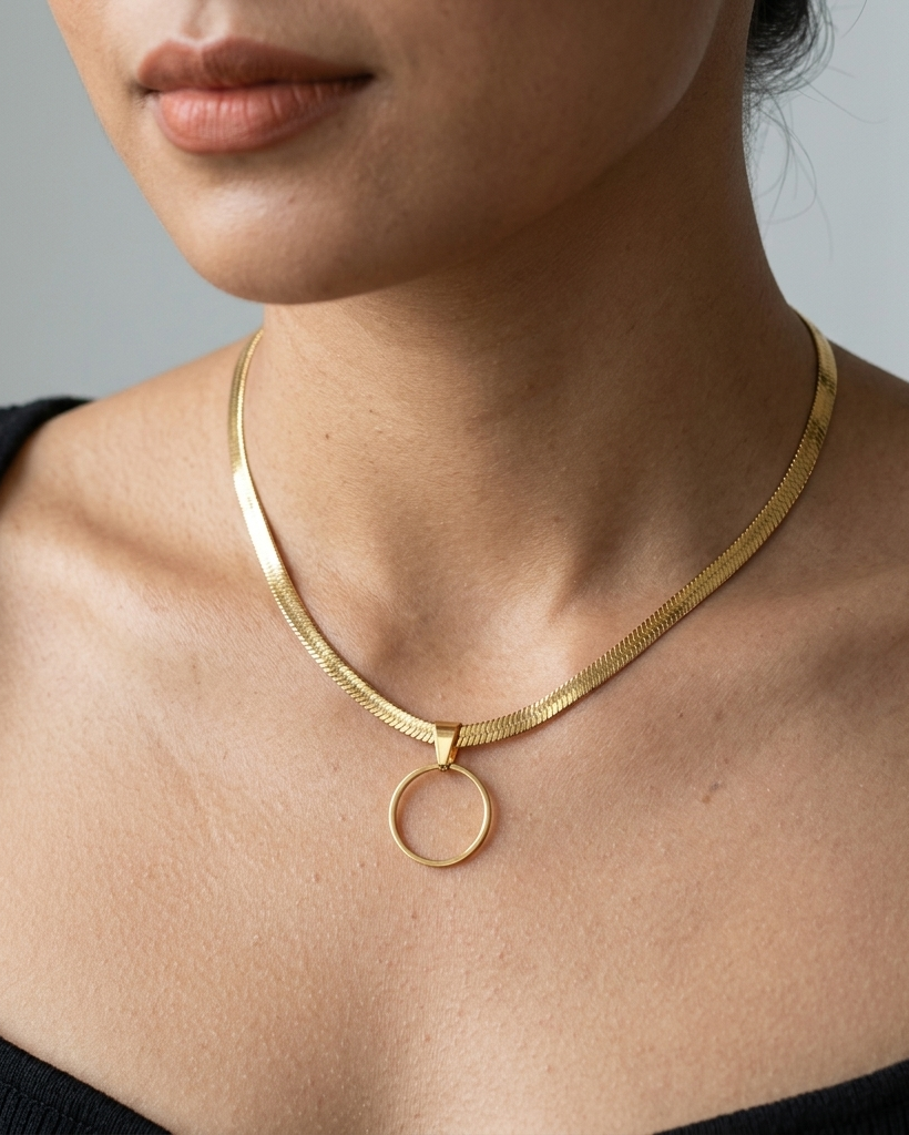 Day Collar – Herringbone Chain | Everyday | Optional Locking Clasp
