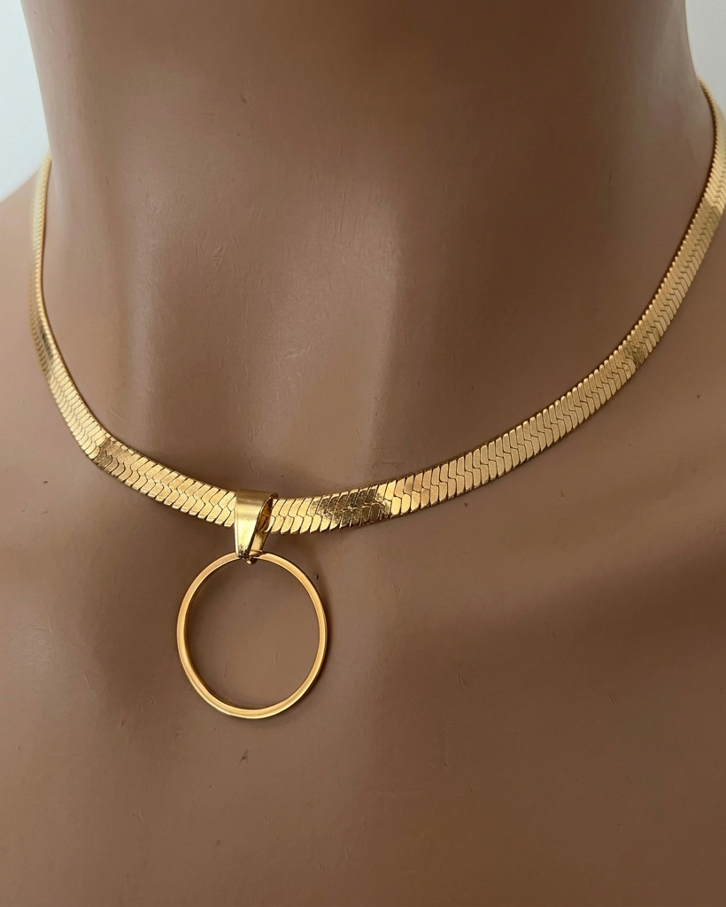 Day Collar – Herringbone Chain | Everyday | Optional Locking Clasp
