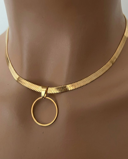 Day Collar – Herringbone Chain | Everyday | Optional Locking Clasp