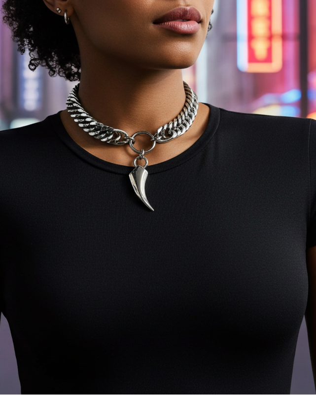 Dente di lupo norreno Fenrir o artiglio di gatto Collana con ciondolo estetico e robusto