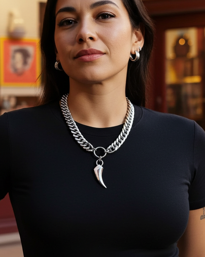 Dente di lupo norreno Fenrir o artiglio di gatto Collana con ciondolo estetico e robusto