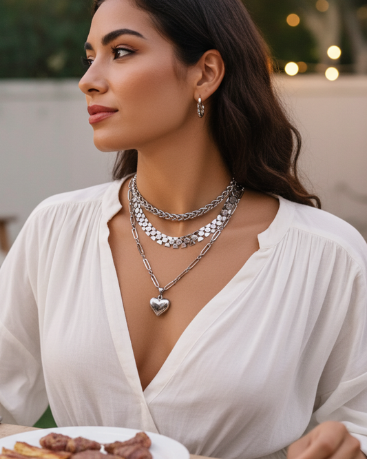 Collana a collare goth Cross Chainmail Chunky Punk Choker