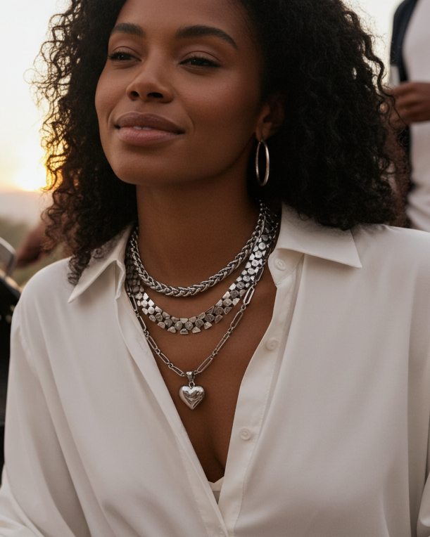 Goth Cross Chainmail Chunky Punk Choker Halskette Halsband