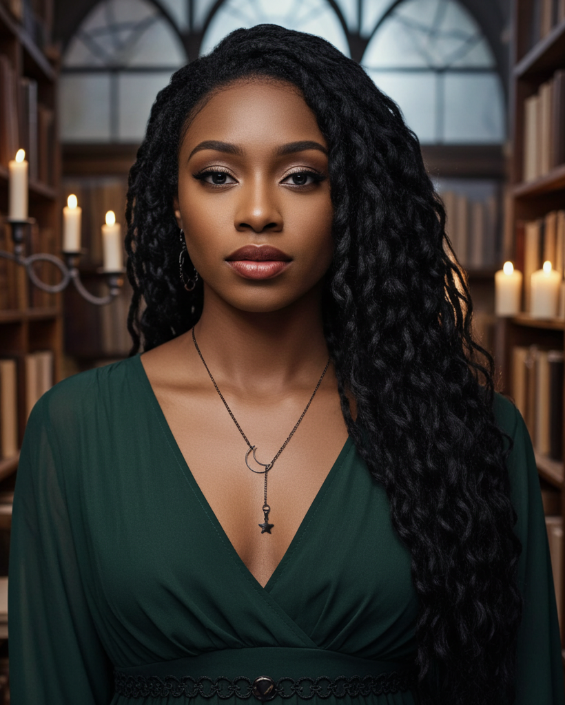 Schwarzer Stahl Mond Gothic Lariat Choker Wrap Halskette | Pagan Witch Aesthetic