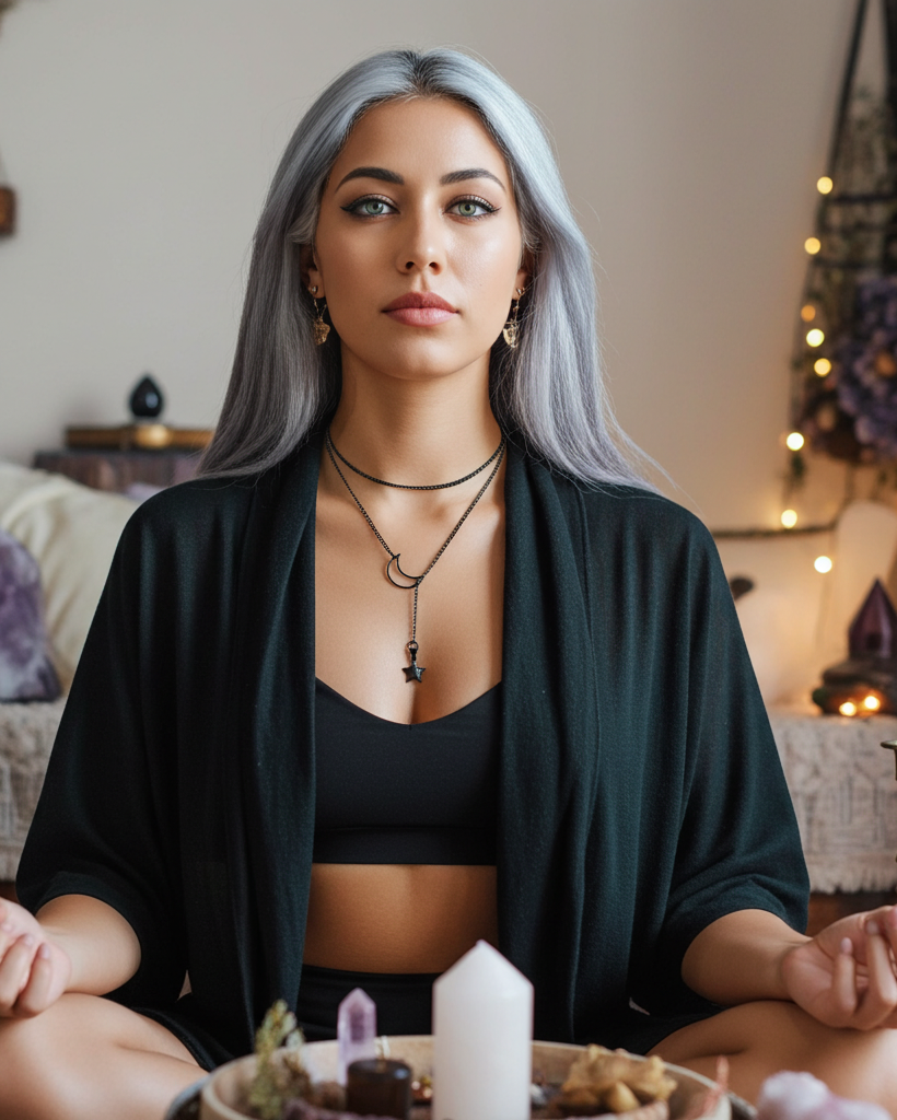 Schwarzer Stahl Mond Gothic Lariat Choker Wrap Halskette | Pagan Witch Aesthetic