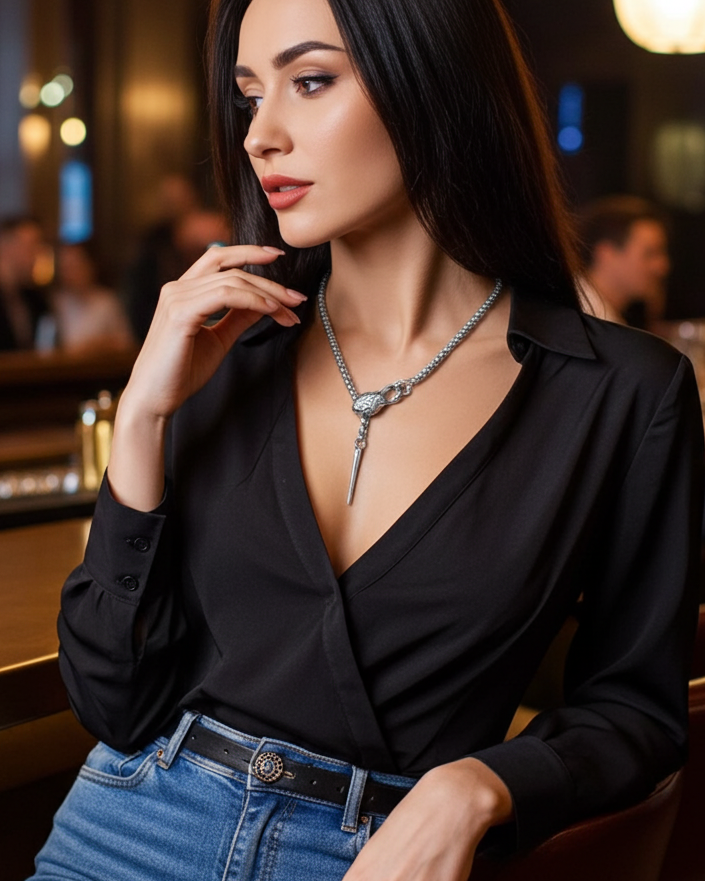 Medusa Swiftie Snake Necklace, The Ouroboros Chunky Chain Goth Grunge Alt Fidget Choker