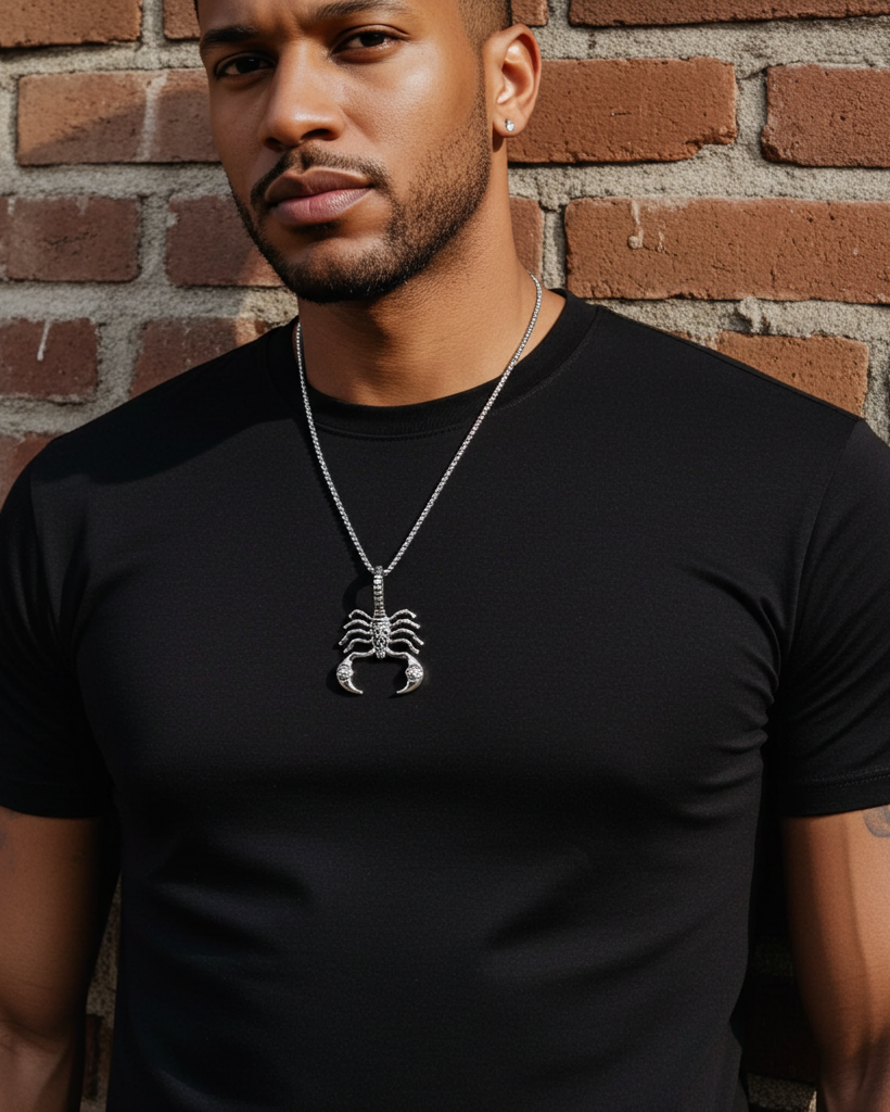 Skorpion Skorpion Stahl Edgy Herren oder Damen Chunky Punk Ästhetische Anhänger Halskette