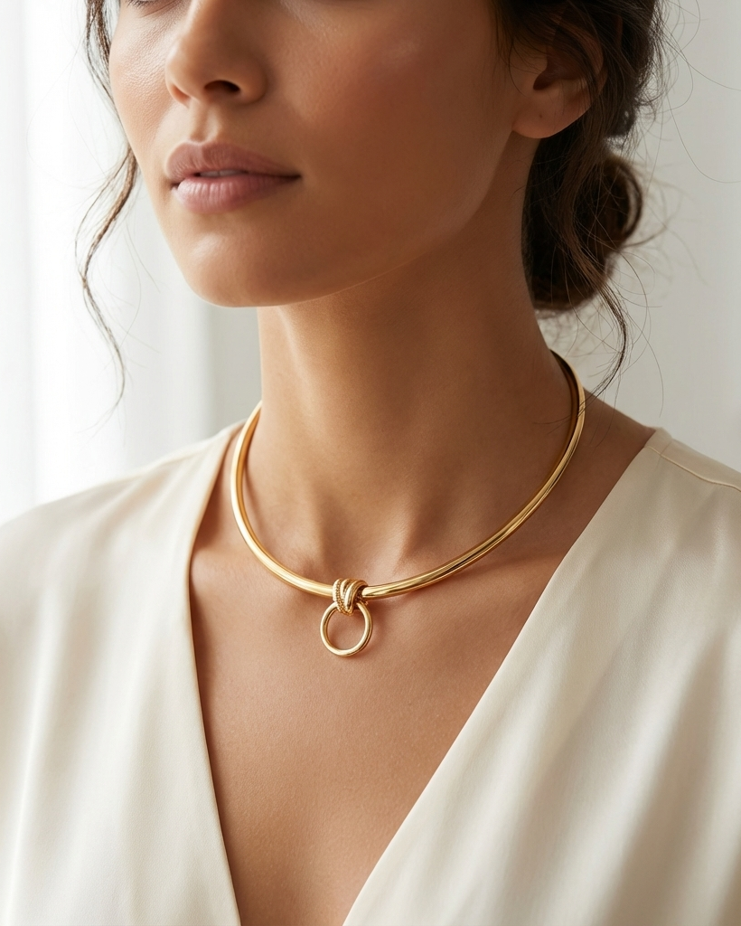 Diskreter Tag Halsband Choker Submissive Halskette mit permanenter Verriegelung Ring Option