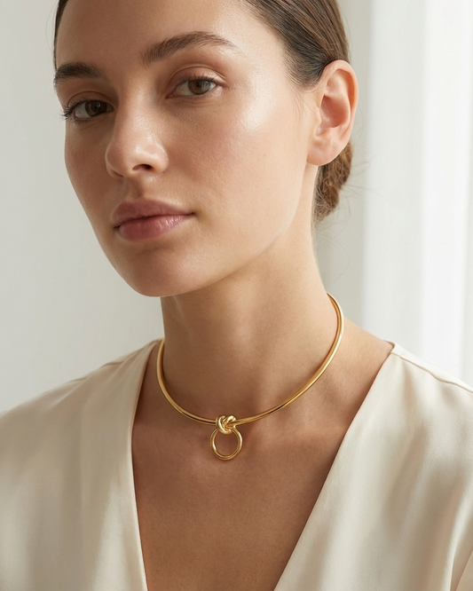 Gold Steel Day Collar – Rigid | Optional Locking Clasp