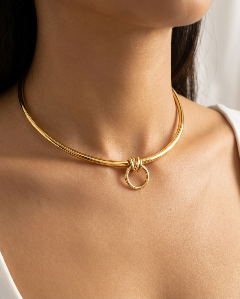 Diskreter Tag Halsband Choker Submissive Halskette mit permanenter Verriegelung Ring Option