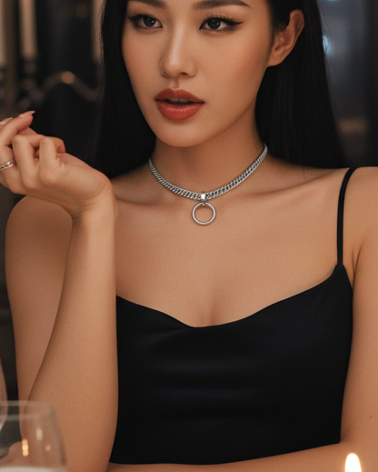 DIscreet Day Collar Gothic Punk Choker Necklace | Submissive Style with Permanent Locking Clasp Options