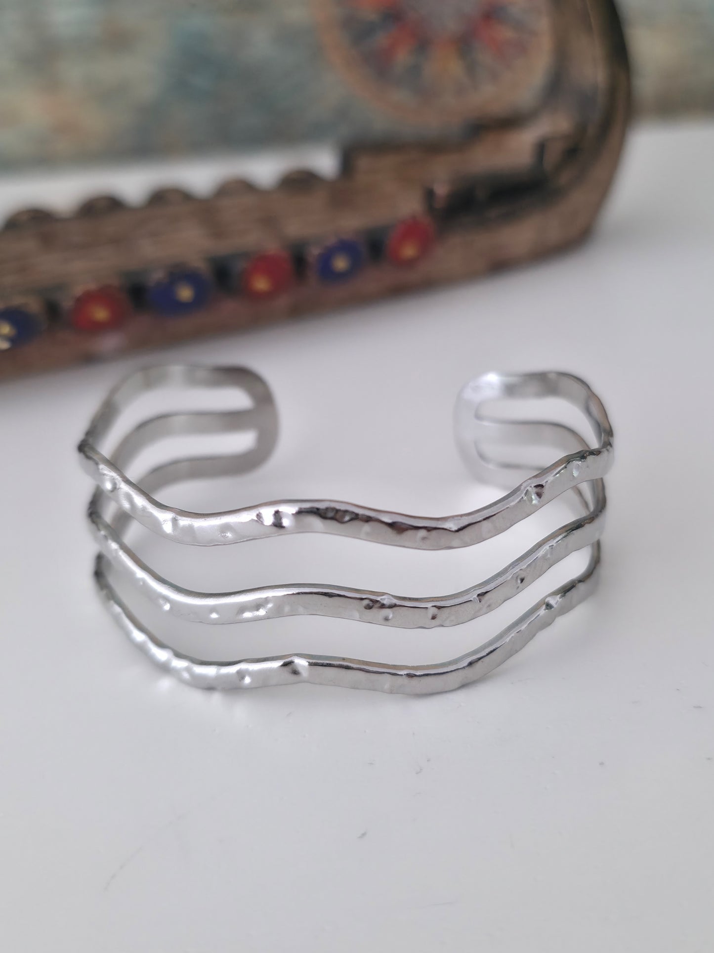 Bracelet manchette nœud de sorcière en filigrane - Norse Pagan