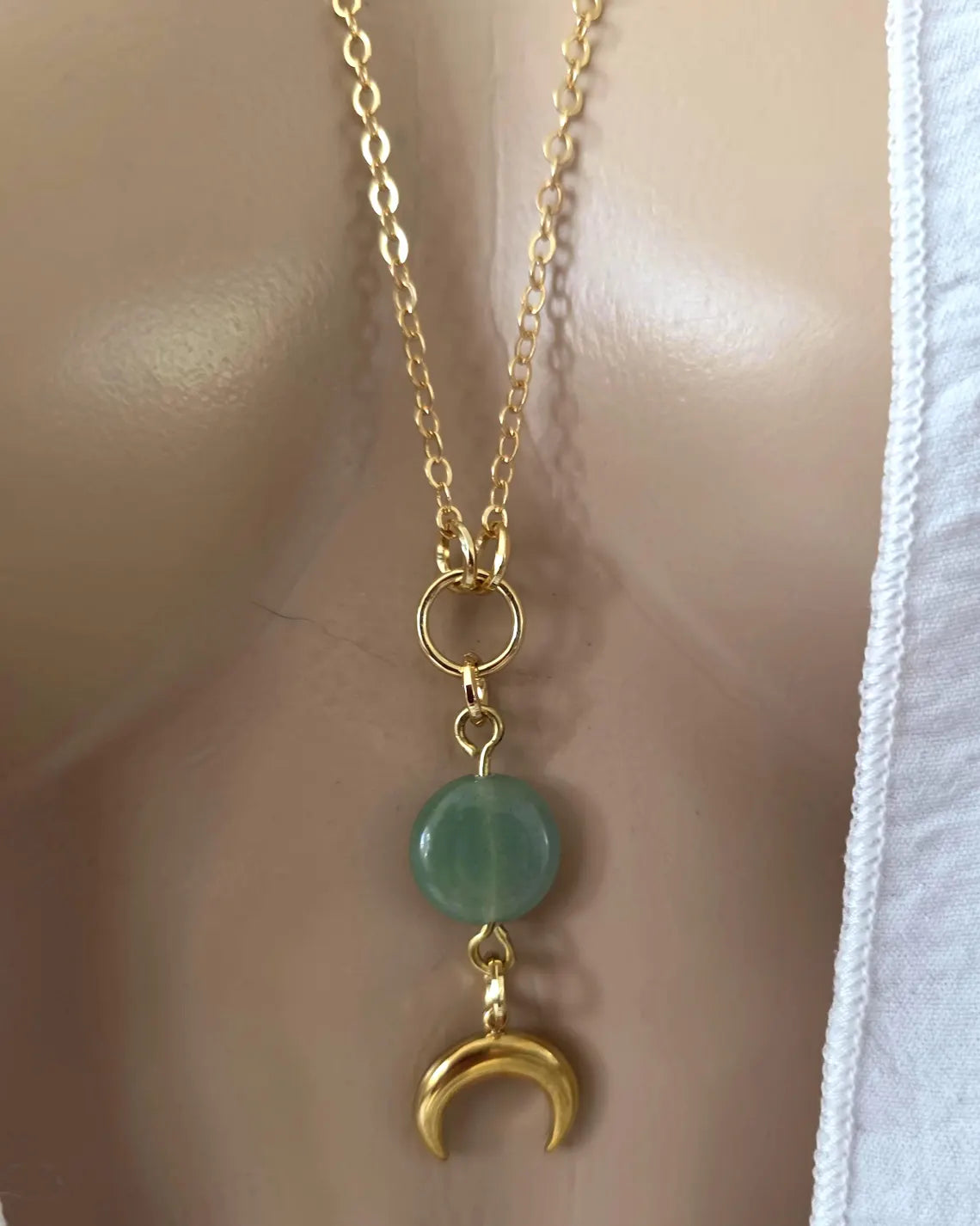 Layered Aventurin & Hemimorphite Halskette Set - 4 separate 18k vergoldet Halsketten Echte Steine - Einstellbare Länge