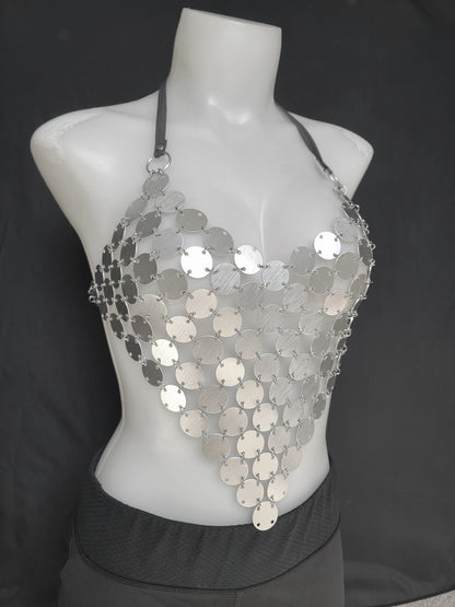 Festival Clothing Rave Chain Crystal Bra Bralette Outfit Sparkle Rhinestone Gem Lingerie - EDM Concert Outfit, Burlesque costume
