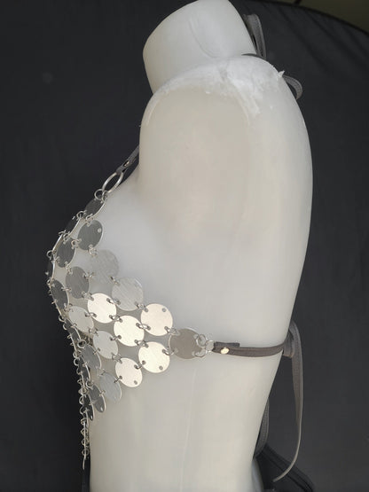 Festival Clothing Rave Chain Crystal Bra Bralette Outfit Sparkle Rhinestone Gem Lingerie - EDM Concert Outfit, Burlesque costume
