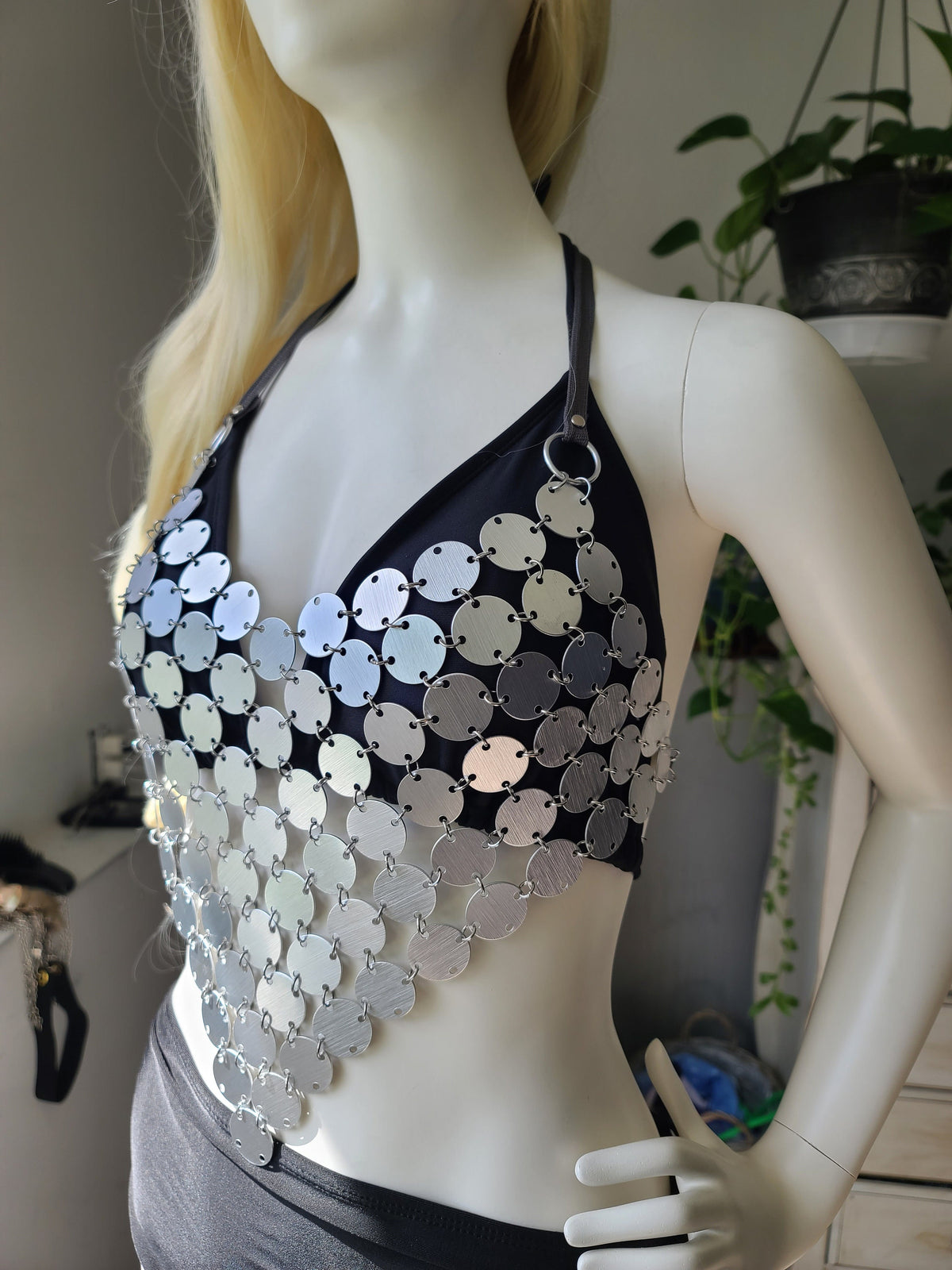 Festival Clothing Rave Chain Crystal Bra Bralette Outfit Sparkle Rhinestone Gem Lingerie - EDM Concert Outfit, Burlesque costume