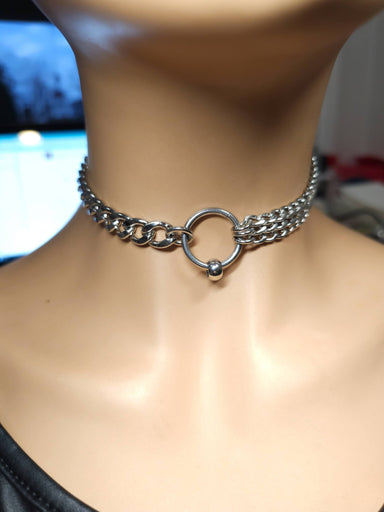 Sterling Silber O-Ring Halsband Halskette